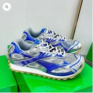 Bottega Veneta Blue and Silver Sneakers